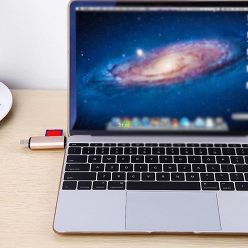 Btsg 8cm Tinggi Mini Card Readers Untuk SD TF Card USB 2.0 Port Aplikasi Lebar 5-in-1 Portable Card Readers