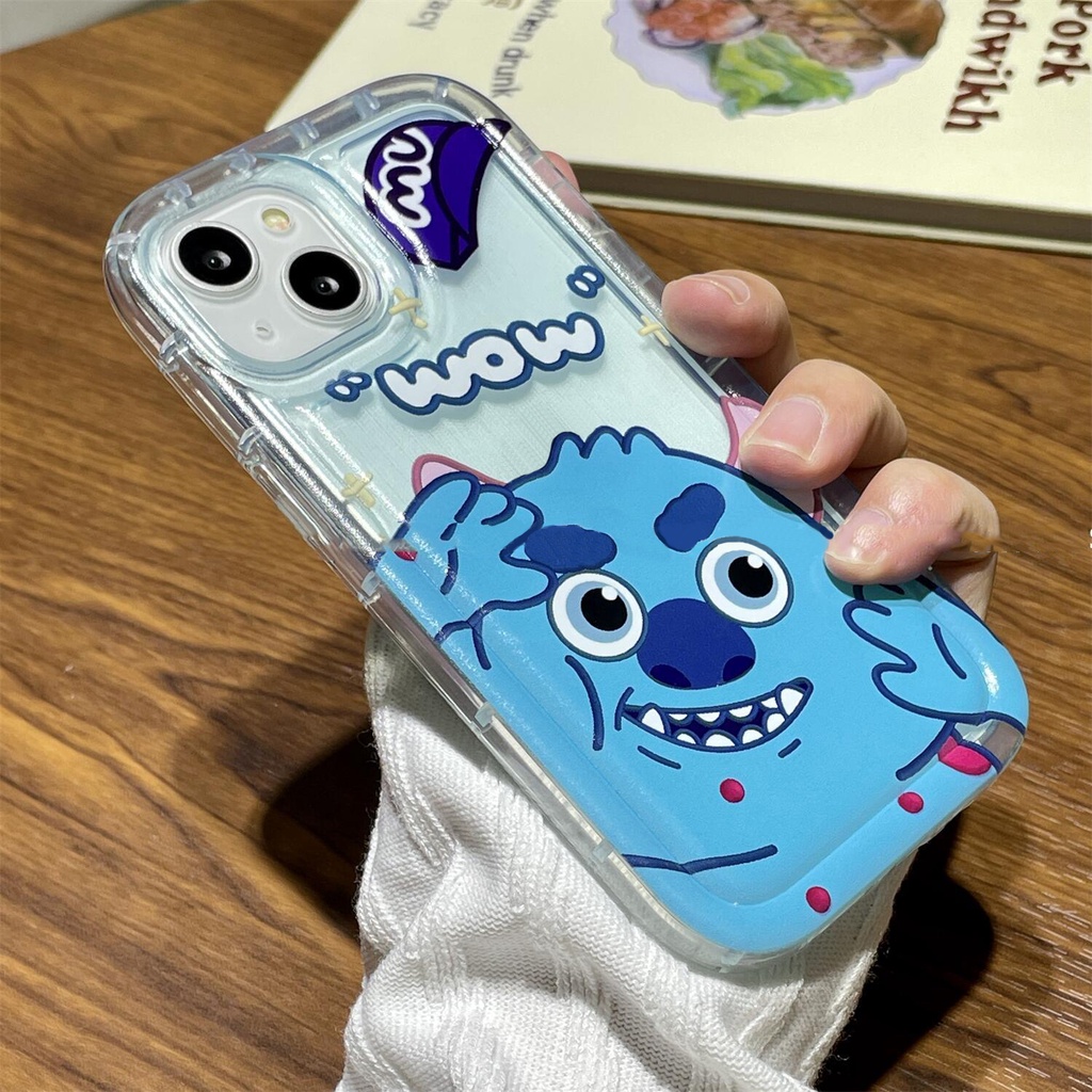 IPHONE Soft Phone Case Kompatibel Untuk Iphone14 13 11 12 Pro XS Max X Xr7 +8 Plus Cute Little Monster Casing Transparan TPU Silikon Shockproof Cover