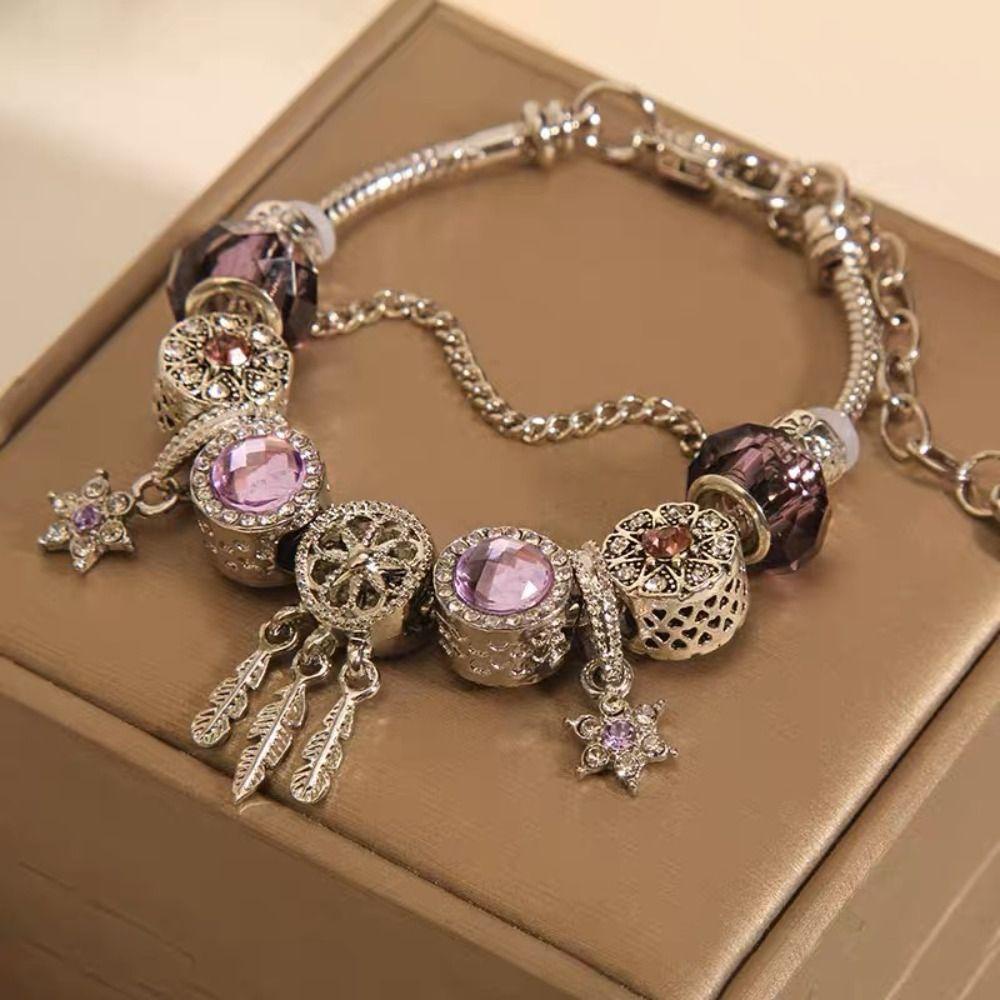 Needway   Fantasy Bead Gelang Mewah Vintage Misteri Ungu Fashion Perhiasan Temperamen Gaya Korea Bracelet