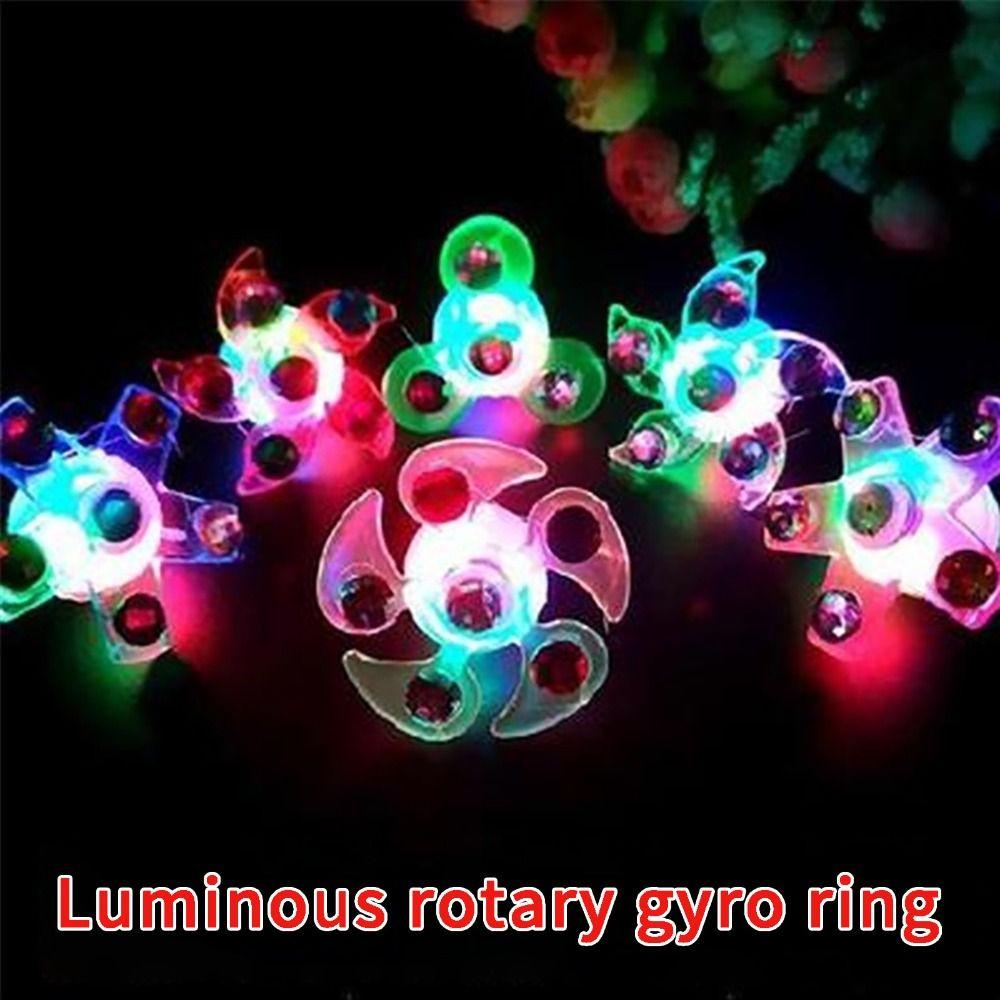 Needway   LED Glow Rings Hadiah Ulang Tahun Mainan Anak Glow Mainan Dapat Diputar Glow In The Dark Perlengkapan Pesta Luminous Rings