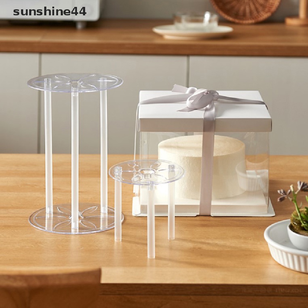 Sunshine 2Pcs Multi-layer Round Cake Stand Rak Kue Perlengkapan Pesta Pernikahan Ulang Tahun ID