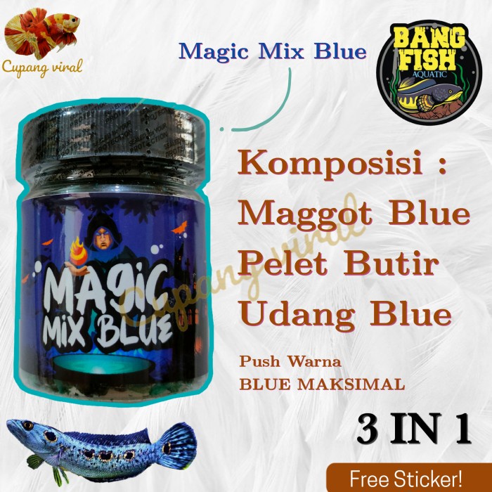 MAGIC MIX BLUE Pakan Channa Blue 3in1 Maggot Udang Pelet Bang Fish