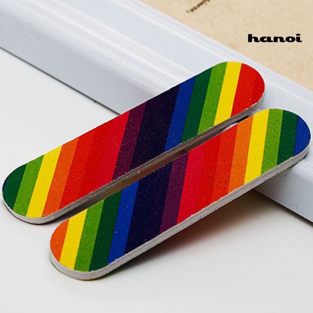 Hi * 10Pcs File Nail Art Mini Dua Sisi Bunga Untuk Poles Buffing Sanding