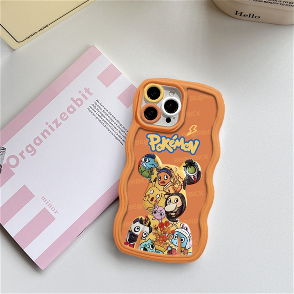 Casing Baru Realme 10 C35 C21Y C25Y C30 C31 RealmeC11 2021 C15 C25 C17 C12 C3 C2 Realme 8i 7i 5 5i 6i 7 Pro Bearbrick Dan Pokemon Wave Edge TPU Phone Case Cover