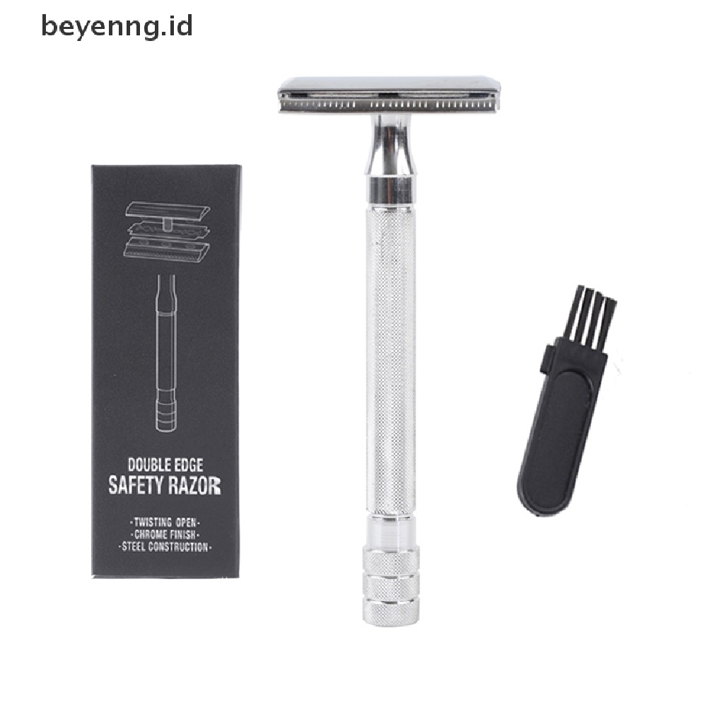 Beyen Classic Mens Shaver Cukur Pengaman Adjustable Dengan Sikat Kecil ID