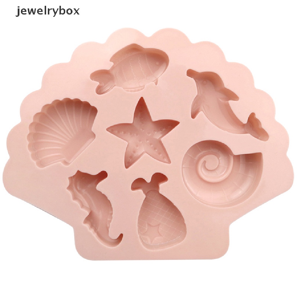 [jewelrybox] Sea Creatures Silicone Molder Fondant Baking Kue Coklat Resin DIY Cetakan Ikan Butik