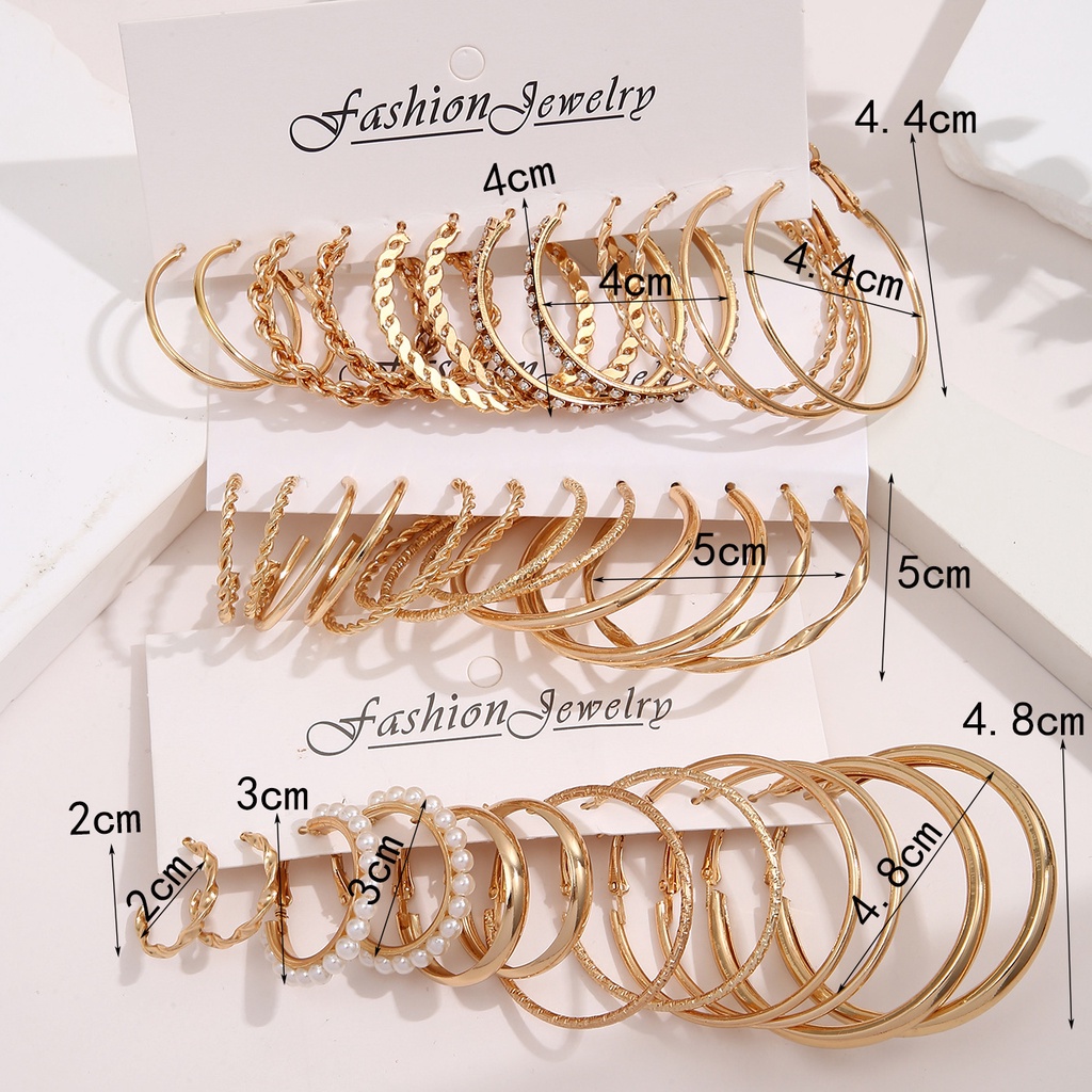 Set Anting Hoop Lingkaran Gaya Sederhana Untuk Wanita Twist Geometris Berbentuk C Menjuntai Earring Perhiasan Aksesoris Hadiah Pesta