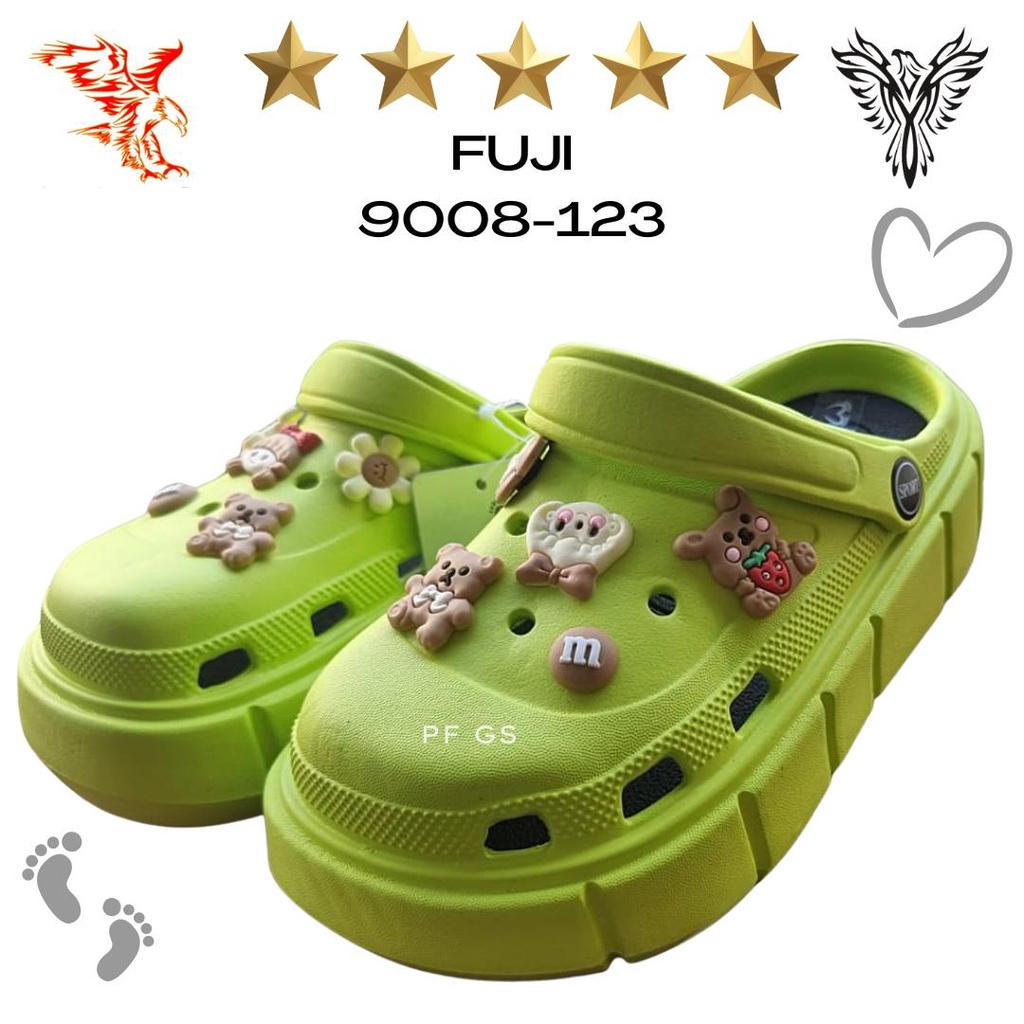 Sandal Baim Fuji Wanita MOKAYA 9008-123 Jibbitz Bear Flower Girl Import