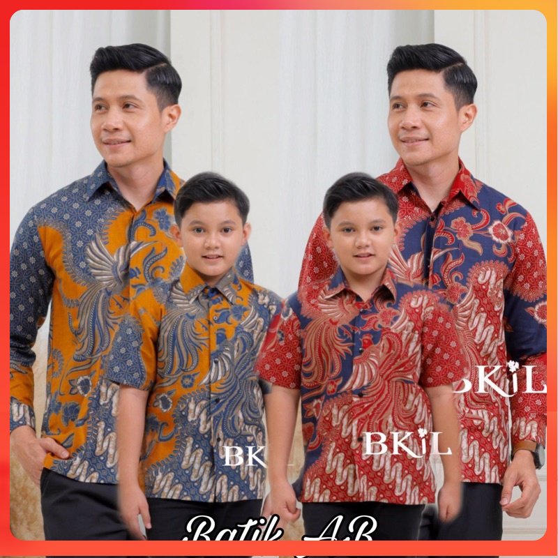 Baju Batik Couple Ayah dan Anak Lengan Pendek Batik Ayah Anak Terbaru  usia  2-10th butikdian