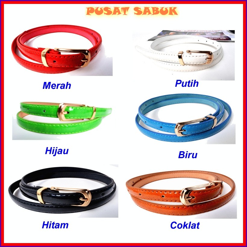 Ikat Pinggang Belt Gesper Kecil Wanita Sabuk Gasper Korea Fashion Kulit Cewek Pesta Tali Pingang Kulit Cantik Kekinian Impor Murah Grosir