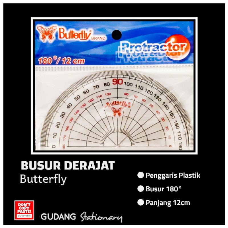 

Penggaris Busur Derajat Protractor BUTTERFLY