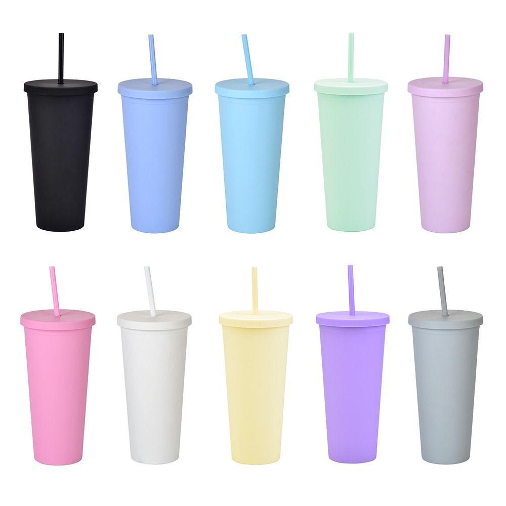 Chookyy Double-layer Skinny Tumbler Reusable With Lid Tempat Minum 24oz Gelas Lurus