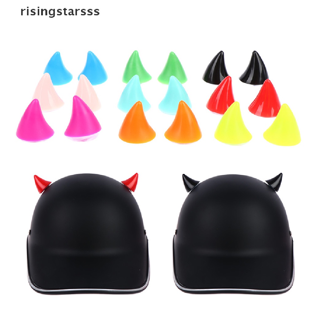 Rsid Span-new 2Pcs Helm Motor Plastik Lembut DIY Helm Motor Tanduk Sucker Helm Jelly