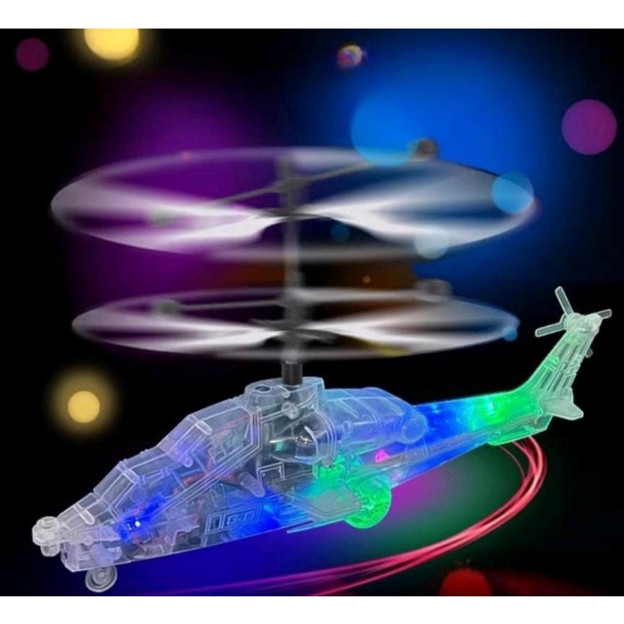 HELIDRONE FULL LED Remote Control Mainan Drone RC Helikopter Menyala Led Sensor Tangan