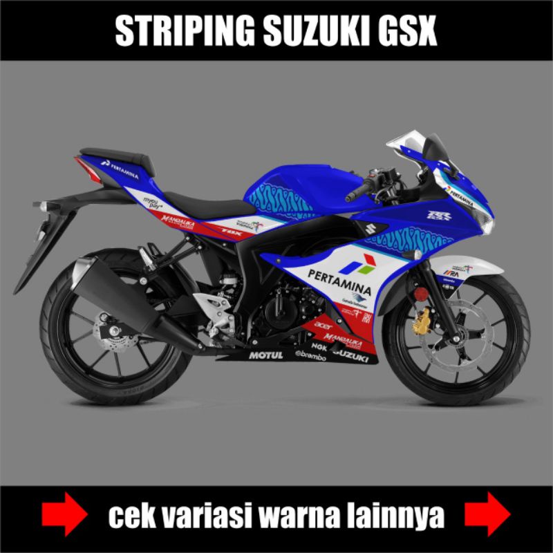 Stiker Striping Suzuki  GSX 150 R / Decal Suzuki GSX R Edisi Mandalika Pertamina