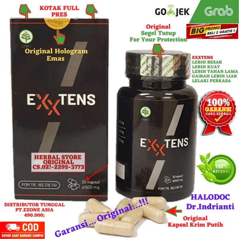 EXXTENS ASLI ORIGINAL OBAT KUAT KERAS TAHAN LAMA PRIA DEWASA PEMBESAR PERMANEN BPOM