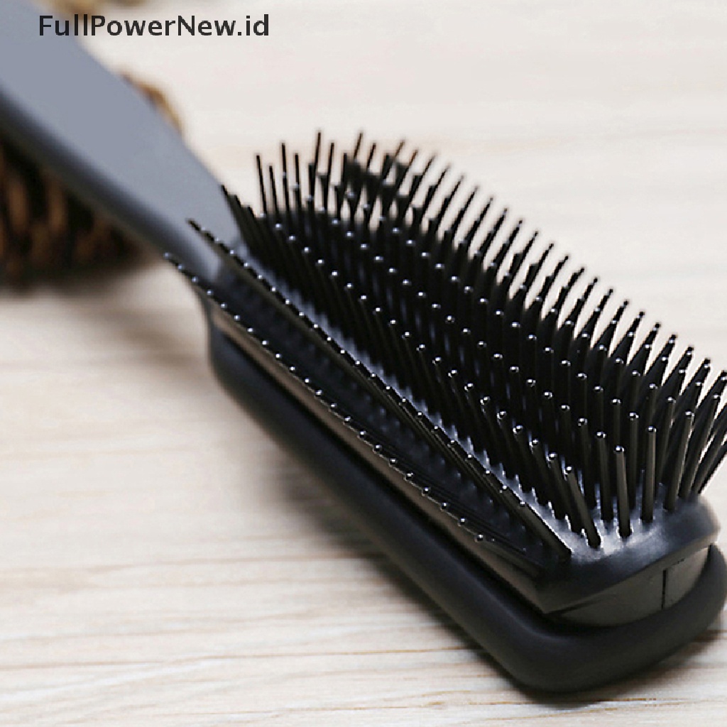 Power 9baris Styling Hair Brush Lurus Curly Rambut Detangling Sisir Sikat Salon ID