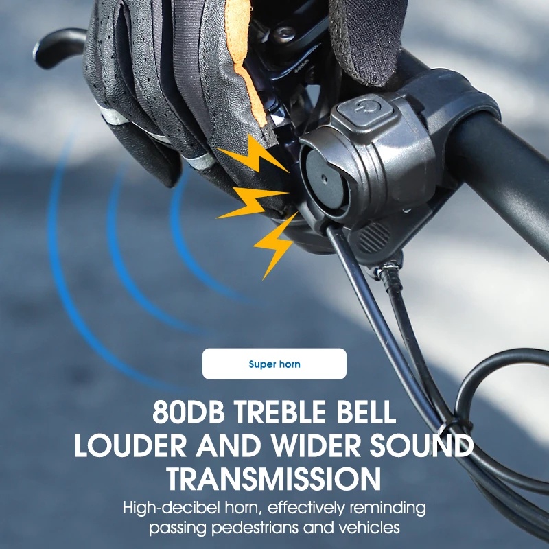 Usb Charging Bel Sepeda Listrik 6mode Bunyi Kring Tanduk 80db Keras Riding Bell Kecil Cahaya Stang Alarm MTB Aksesoris Bersepeda Jalan