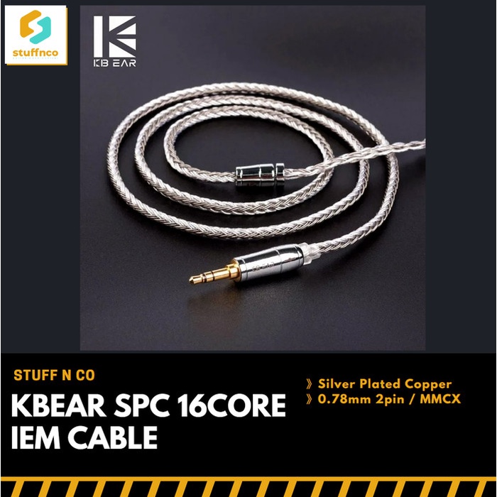 Kbear 16 Core Silver SPC Cable 2pin 0.78mm MMCX QDC 2.5mm 3.5mm 4.4mm
