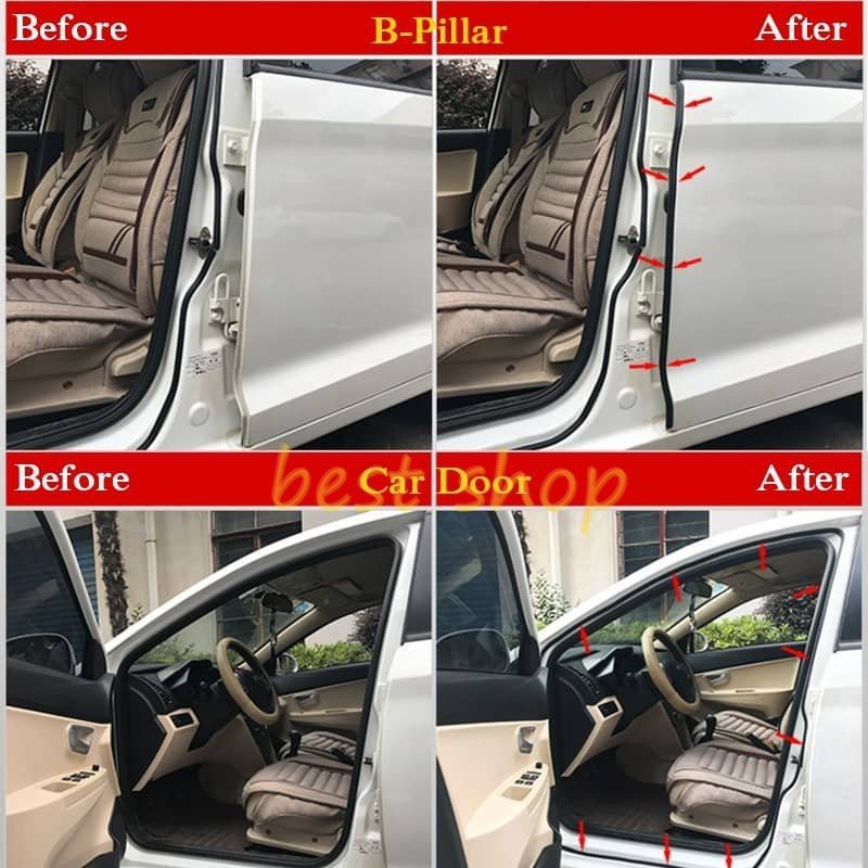 5meter Universal Kedap Suara Mobil Silence Skema Kualitas Tinggi Karet Seal strip Bentuk B Isolasi Bumper strip Aksesoris interior Mobil