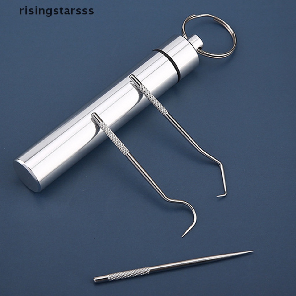 Rsid Span-new 3Pcs Tusuk Gigi Saku Set Outdoor Portable Tusuk Gigi Serbaguna Garpu Buah Jelly