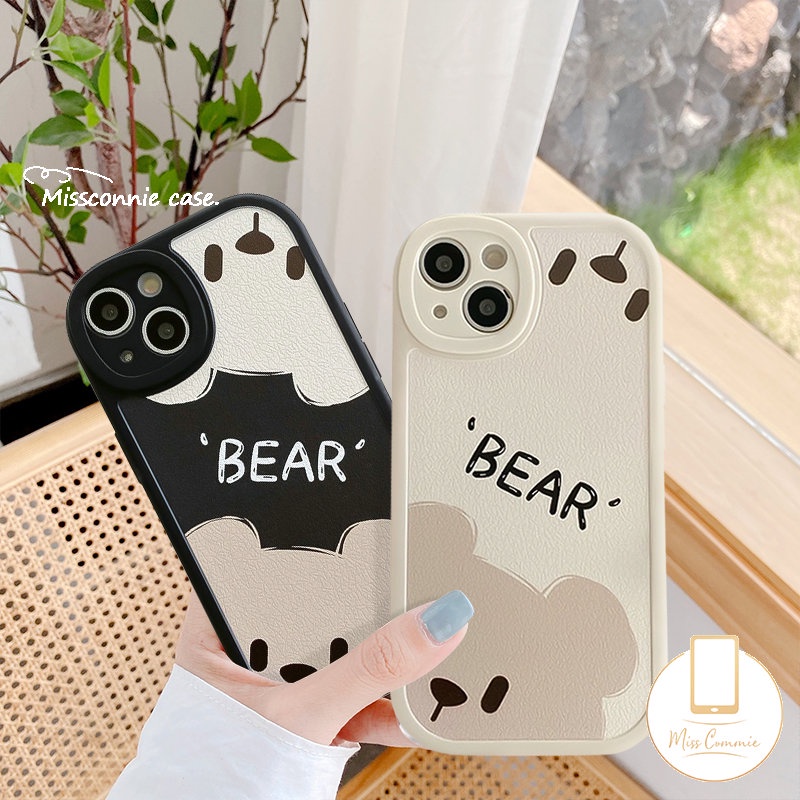 Couples Case Vivo Y16 Y36 Y02T Y11 Y20 Y17 Y15s Y02s Y22 Y12 Y35 Y22s Y21 Y15 Y30 Y51 V23E V23 Y20i Y12i Y21s Y15A Y33s Y31 Y91C Y20s Y21A Y91 Motif Beruang Lucu Kartun Simple