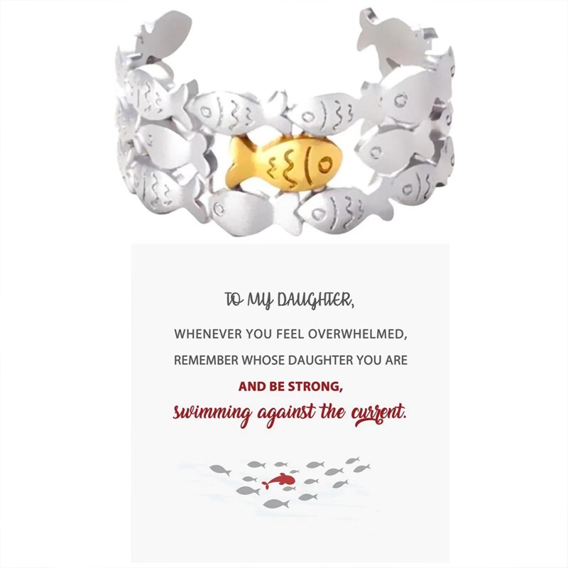 Cincin Ikan Halus Untuk Wanita Gaya Logam Finger-Ring Statement Jewelry Indah Fashionable Design Aksesoris Hadiah