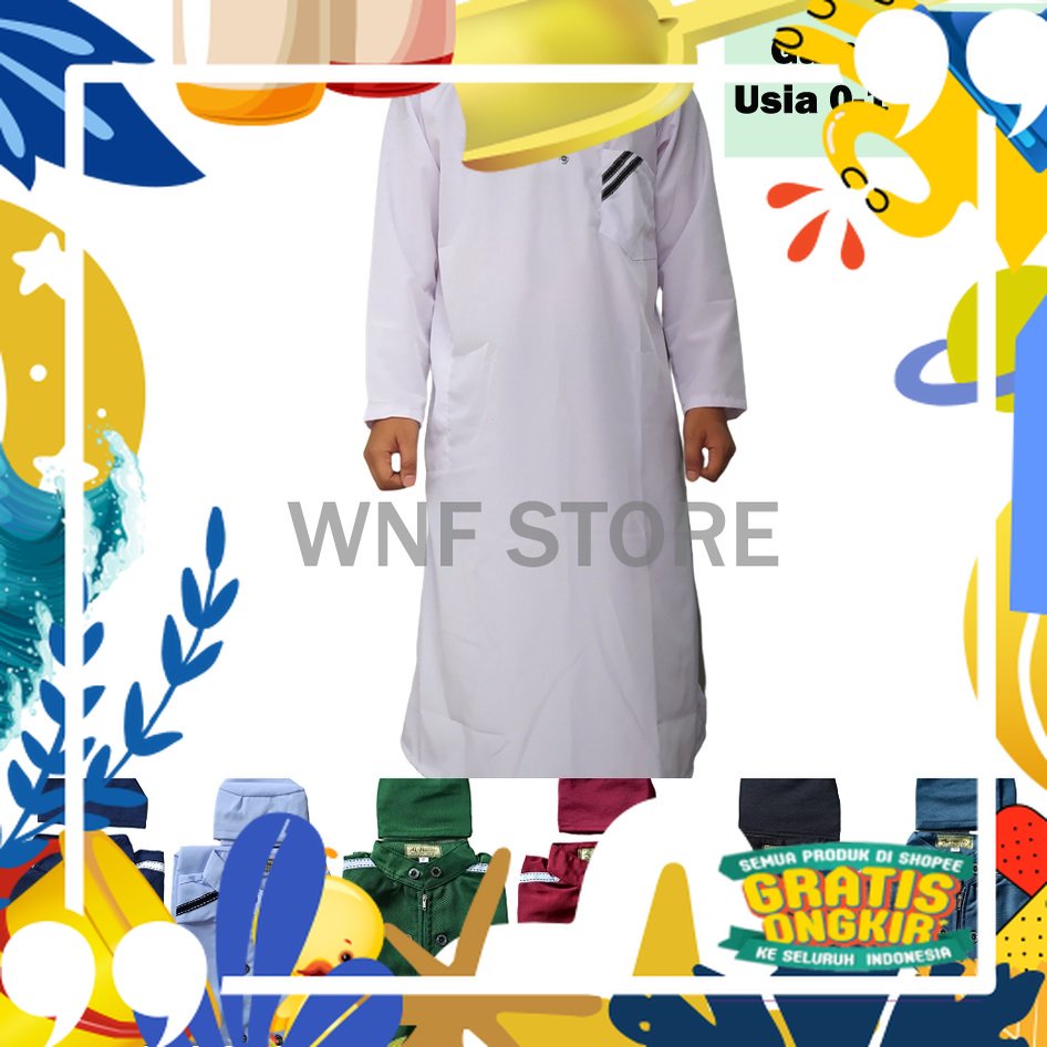 Blackwhite / GAMIS ANAK LAKI LAKI | gamis anak cowok  | jubah gamis anak murah | Gamis konveksi - WN