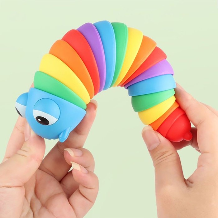 TokoPapin Mainan Fidget Ulat Siput Finger Slug Toy Squishy Penghilang Stres Anak