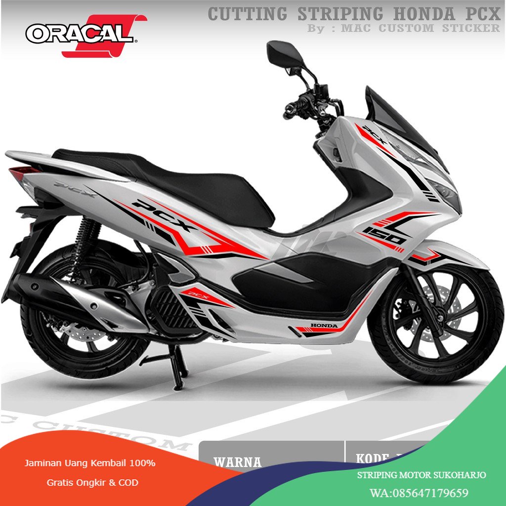 (PREMIUM) CB-PCX-11 PCX PUTIH - CUTTING STICKER PCX - STRIPING CUTTING PCX PUTIH