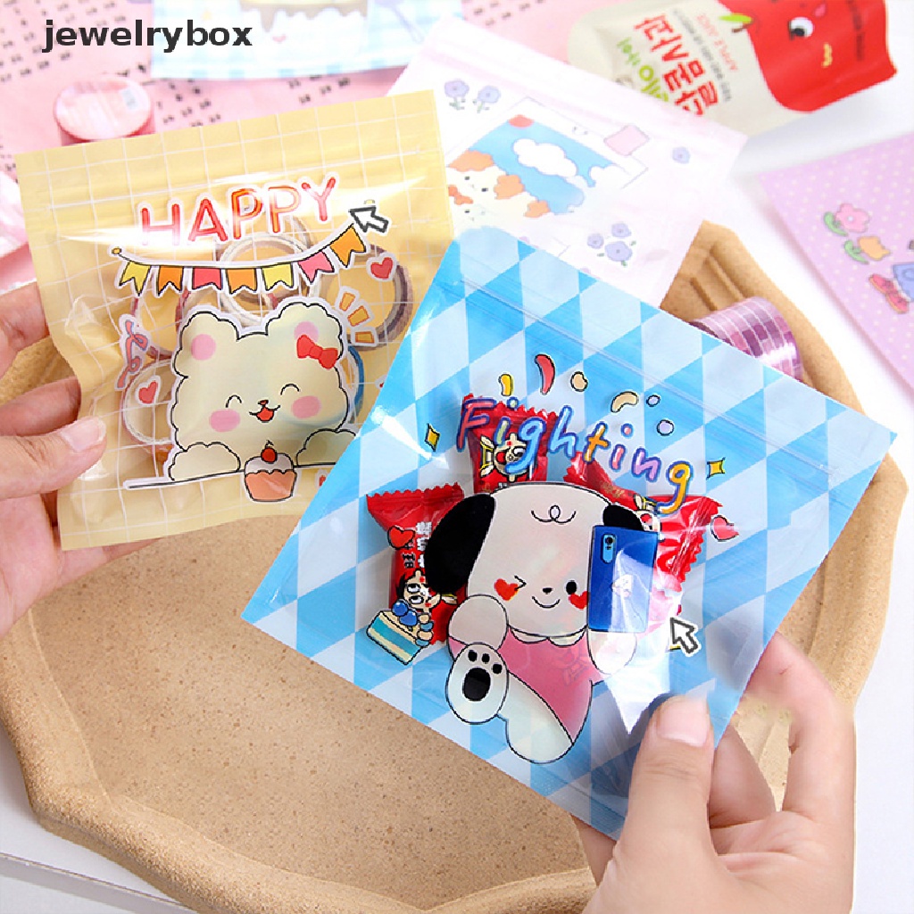 [jewelrybox] 10pcs Permen Makanan Cookies Kemasan Kantong 8gaya Kreatif Lucu Snack Disegel Tas Paket Kecil Untuk Hadiah Manisan Penyimpanan Tas Butik