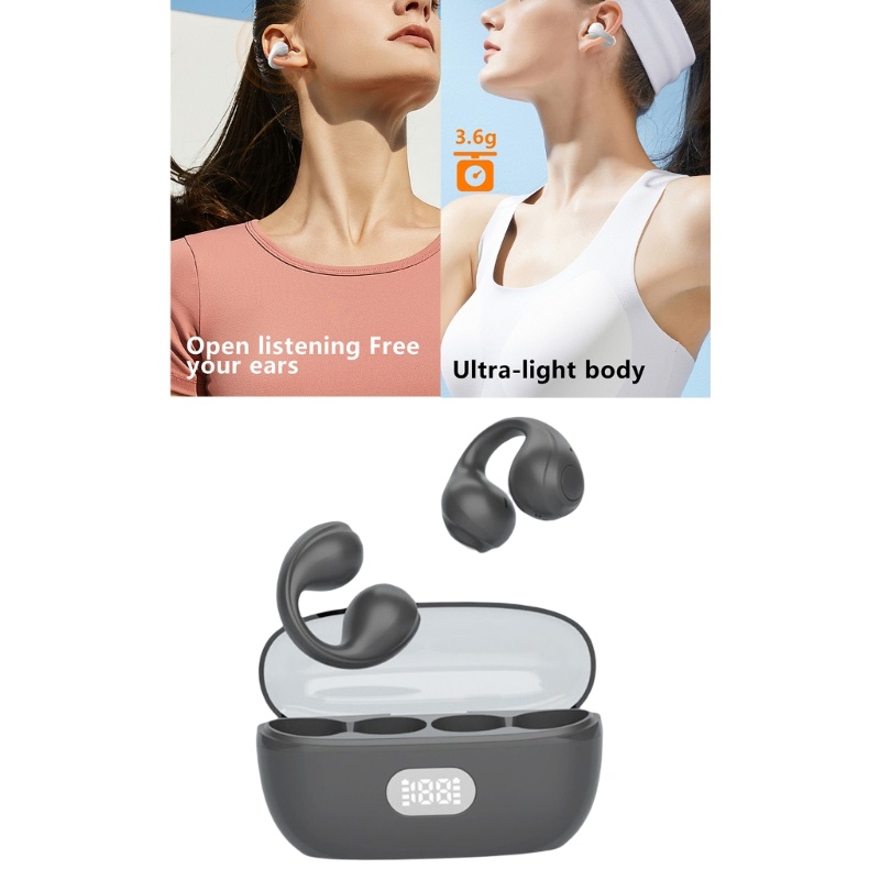 Zzz Earphone Ear Clip-on Ear Earring Olahraga Gaming Wireless Headphone Ear Hook