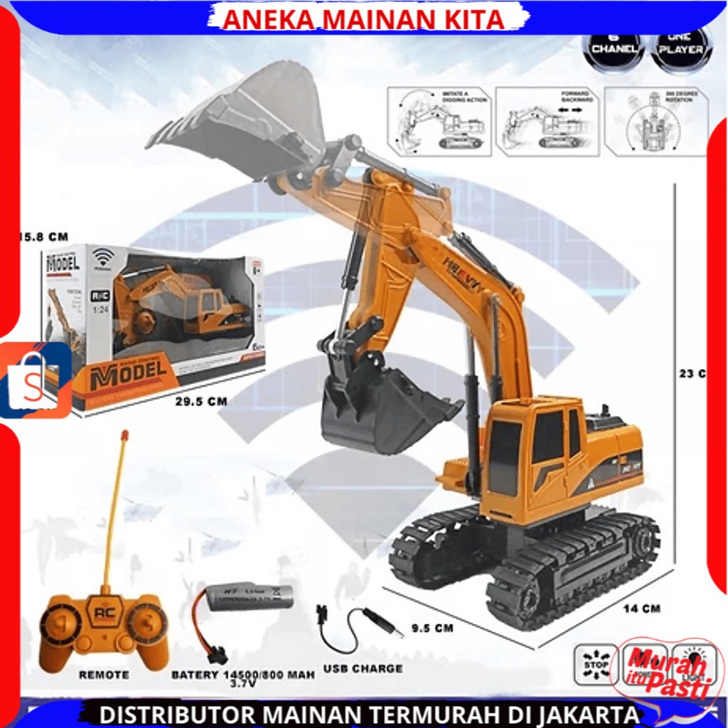 Mainan RC Excavator Truck Remote Control Truk Beko RC