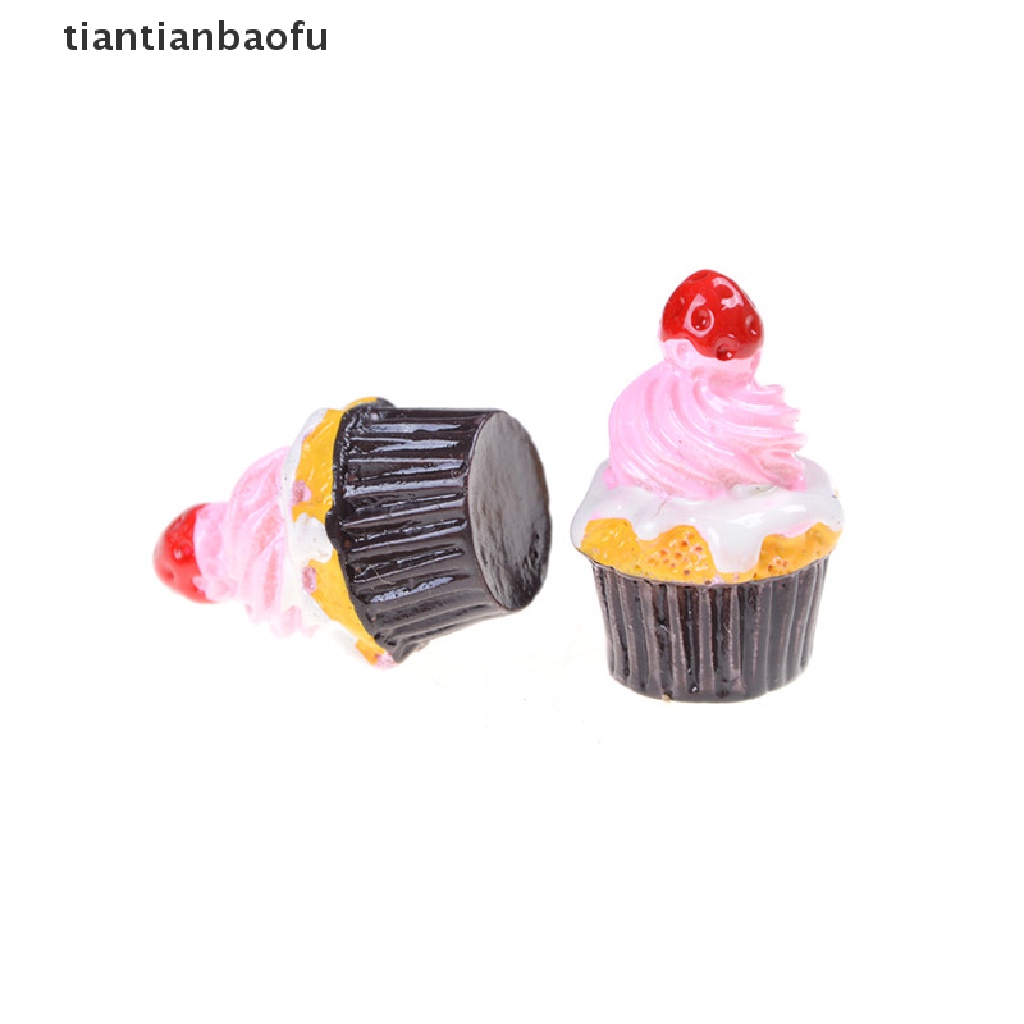 [tiantianbaofu] 3 Pcs Strawberry Kue Miniatur Makanan Model Aksesoris Rumah Boneka Butik