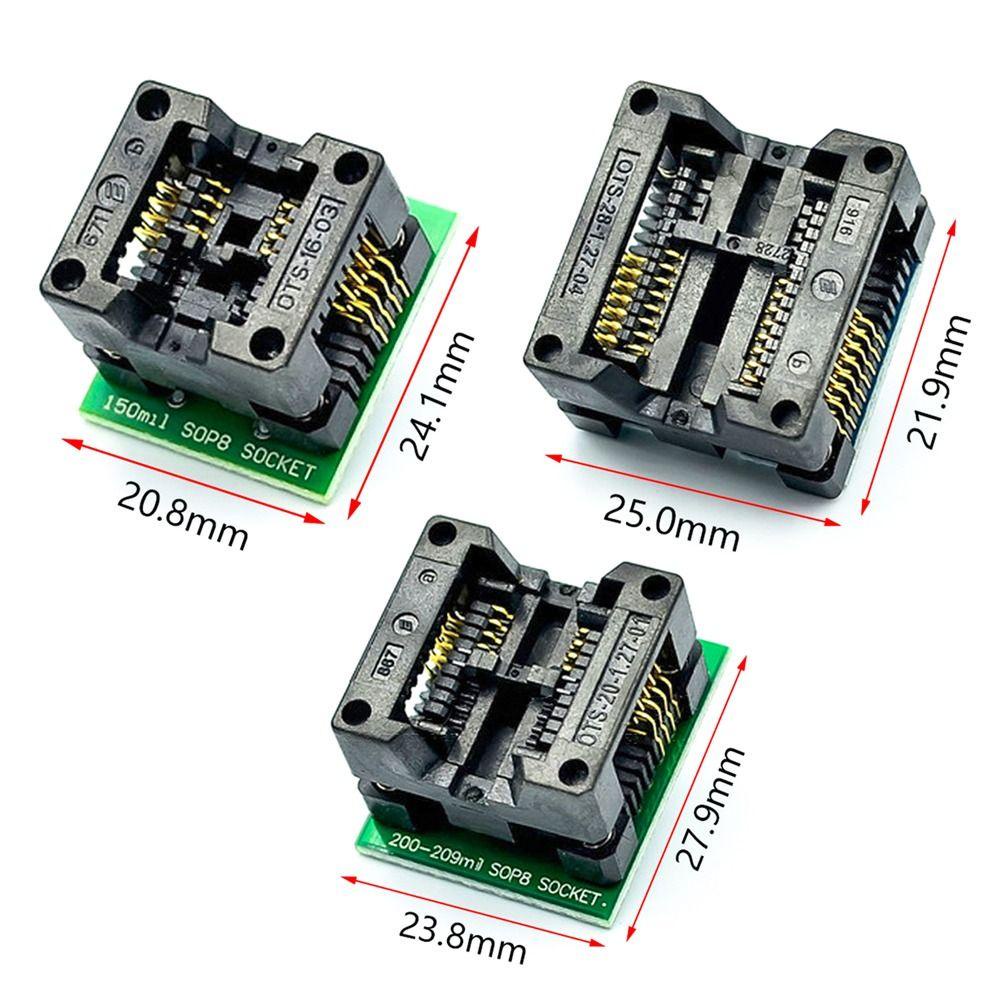 Populer 2pcs SOP8 Adapter Socket Programmer Untuk EZP2010 EZP2013 CH341A 24CXX 93CXX 25seri Wide-body Seat Wide