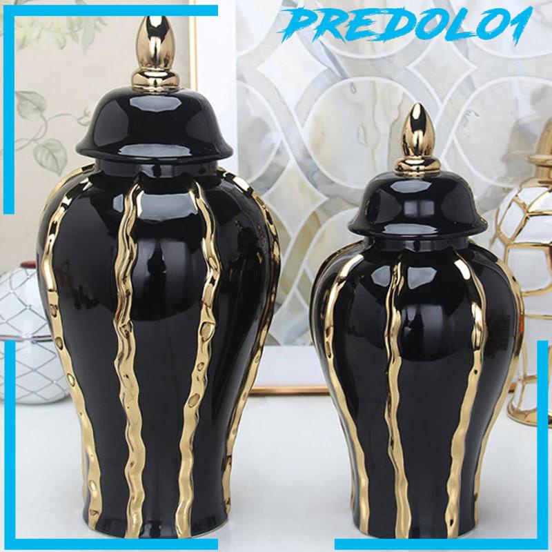 [Predolo1] Toples Jahe Porselen Glossy Storage Tank Tabletop Keramik Vas Ornamen