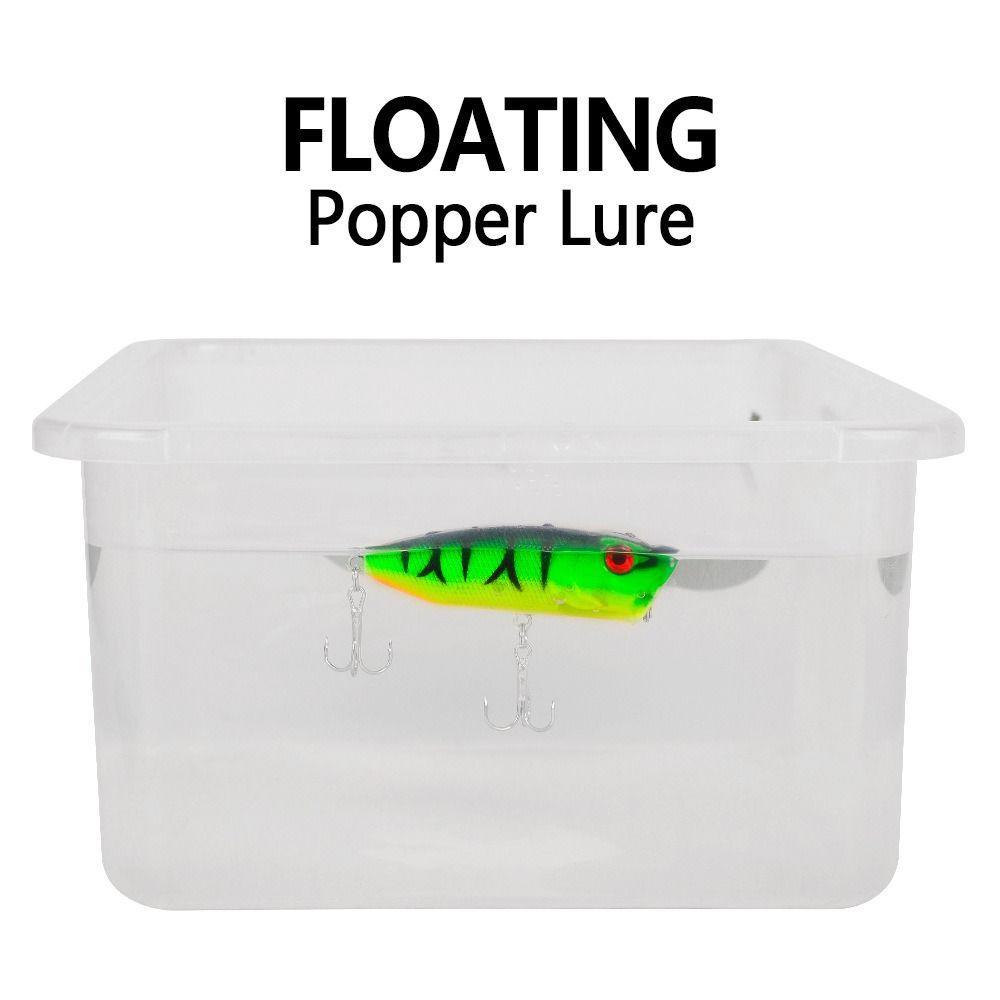 Umpan Pancing Plastik Agustinina Populer 6.5cm/11.8g Popper Fishing Lure Dengan 2kait Treble Topwater Bait Fishing Tackle Umpan Keras