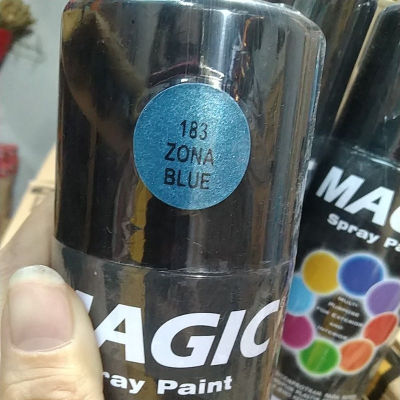 cat semprot pilok oilox magic spray paint magic zona blue 183 300cc metallic blue metalik biru