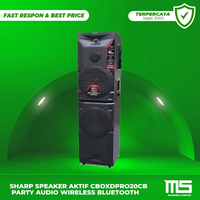 SHARP SPEAKER AKTIF CBOXDPRO20CB PARTY AUDIO Wireless Bluetooth