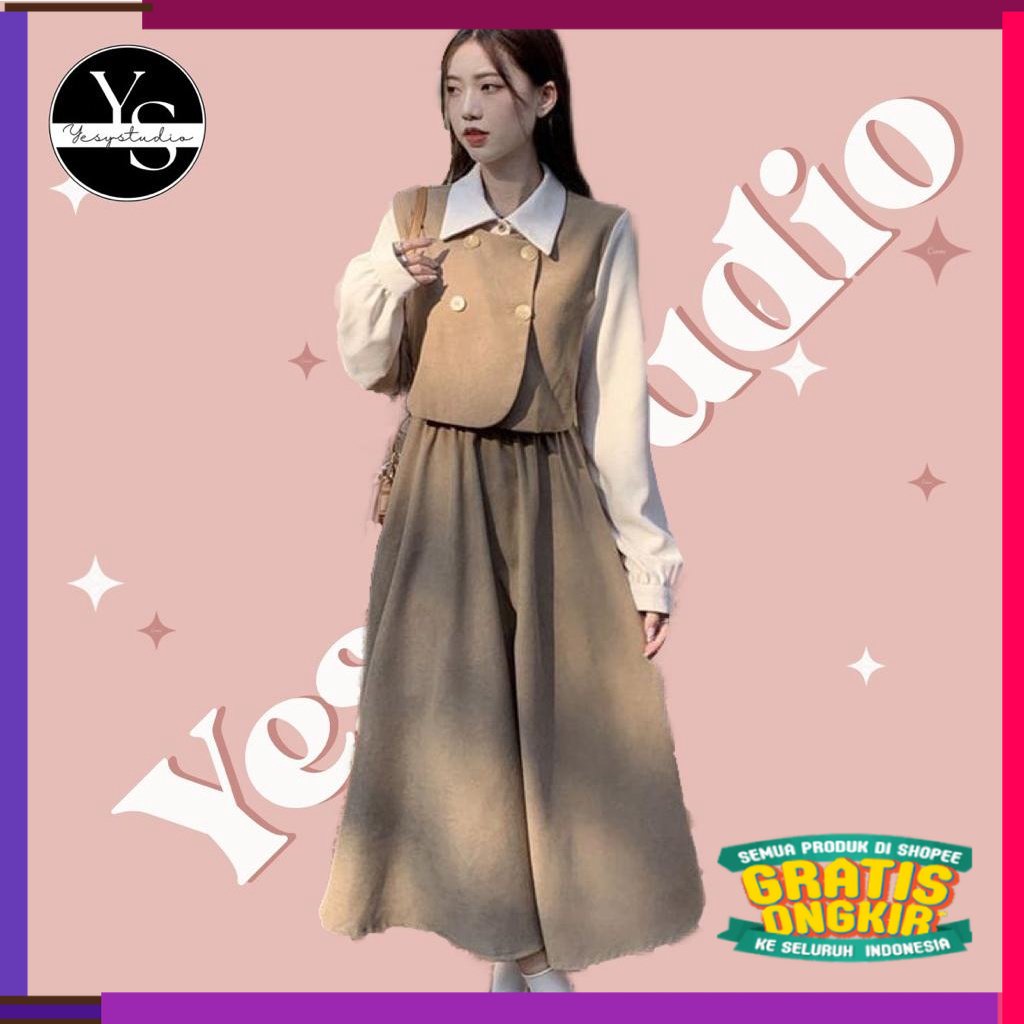 MUSLIM SERIES RAYA DRESS MIDI ALISA VINTAGE LENGAN PANJANG