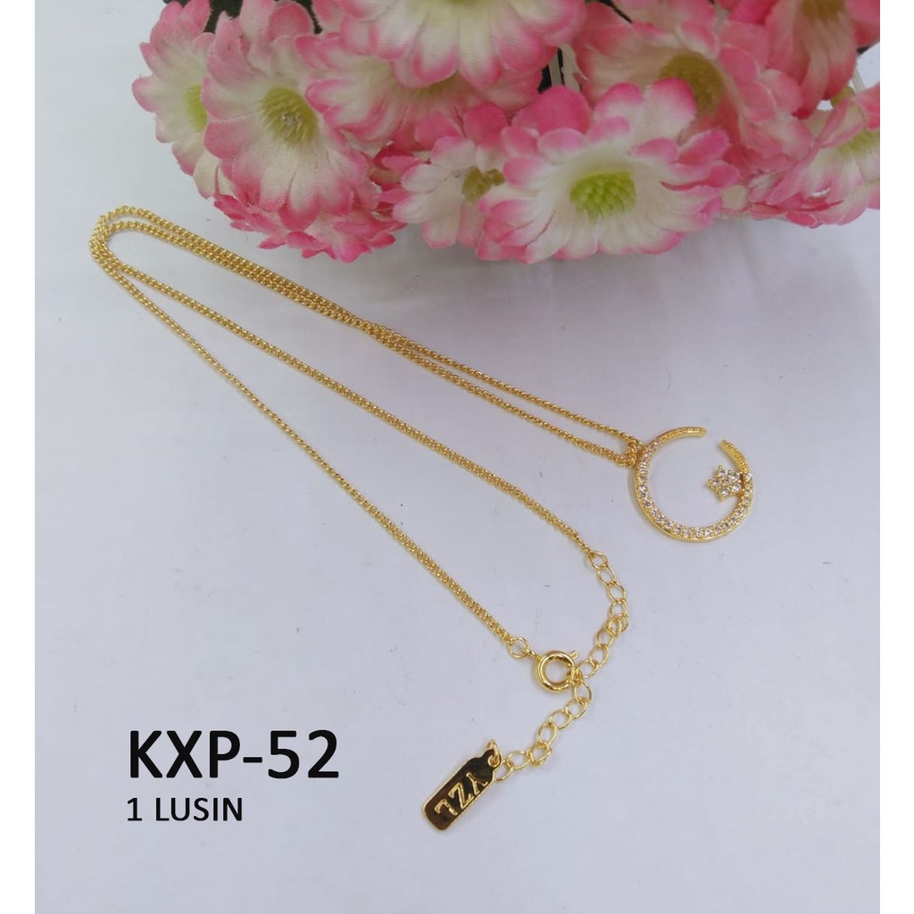 [1 LUSIN ISI 12] KALUNG XP RANTAI EMAS GOLD BULAT BINTANG DIAM TERMURAH / DUNIA GELANG TERBARU