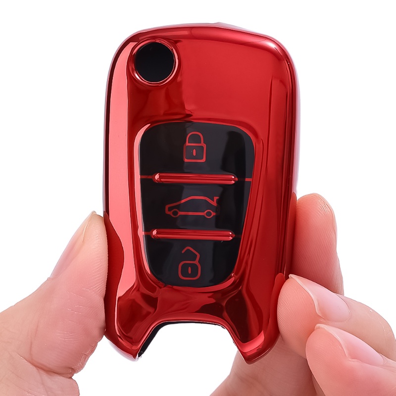 Rumah Kunci Anti Gores Anti Noda Minyak Waterproof Key Shell Cover Portable Full-Coverage Key Box Pelindung Kunci Mobil Case Soft TPU Car Key Case Cover Untuk Model Hyundai