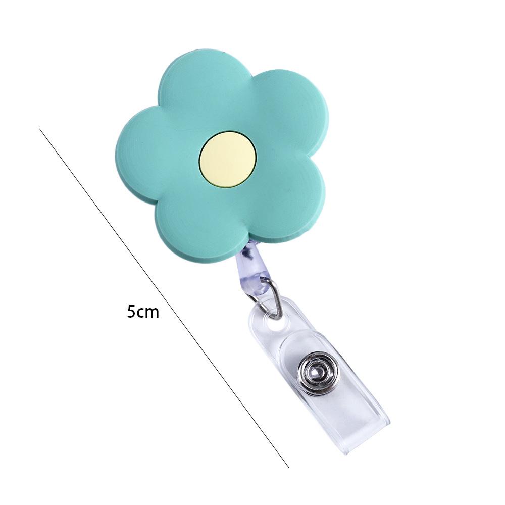 Lanfy Retractable Badge Reel Lucu Siswa Kunci Lanyard Kartu Dada Bunga Elegan Holder Kartu Nama