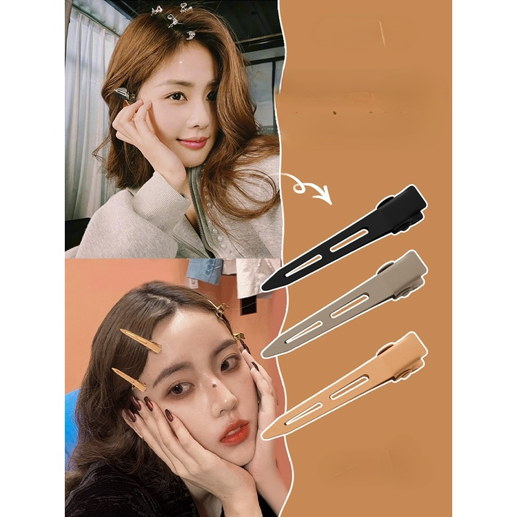 Khaki Keren Gadis Panas Panjang Sisi Poni Jepit Rambut Aksesoris Rambut Hair Clip Hairstyle Clips