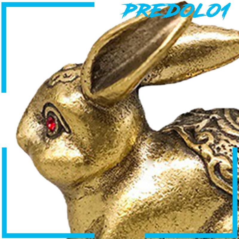 [Predolo1] Easter Bunny Figurine Copper Vintage Hias Kecil Untuk Teras Meja Taman