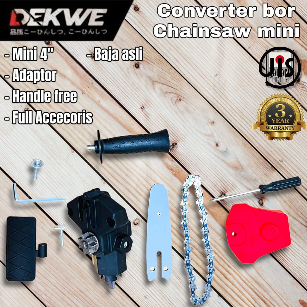 Adaptor Bor ke Gergaji Chainsaw 4 inch Converter Bor Chain Saw Dekwe