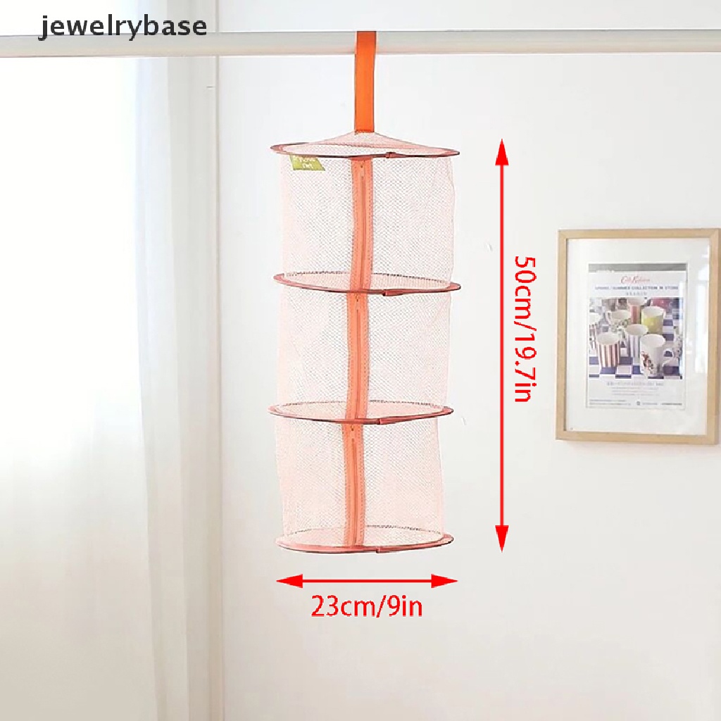 [jewelrybase] Keranjang Pengering Resleting Sangkar Gantung 3lapis Hanging Net Mesh Storage Bag Organizer Butik