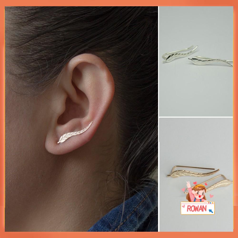 R-bunga Anting New Lilit Silver/Gold Daun