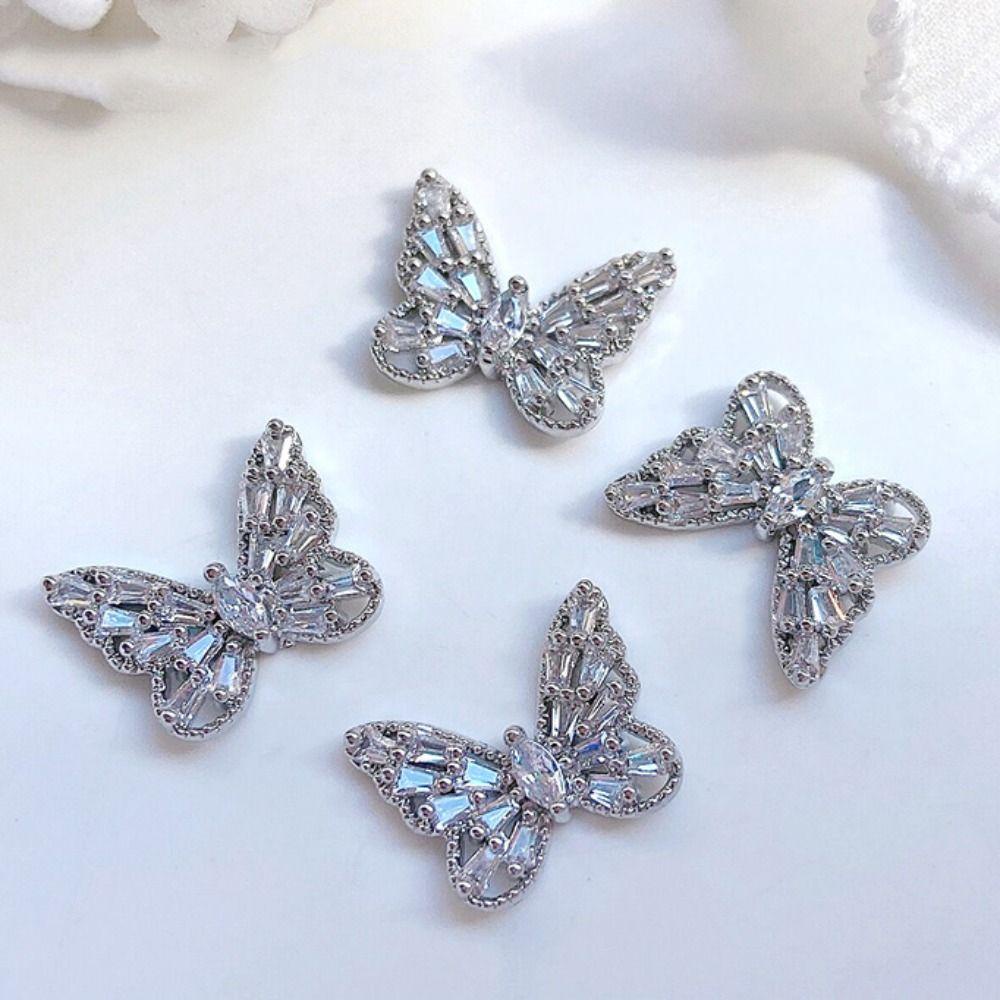 Mxbeauty Hiasan Nail Art Mewah DIY Perak Berlian Imitasi Alloy Nail Charms