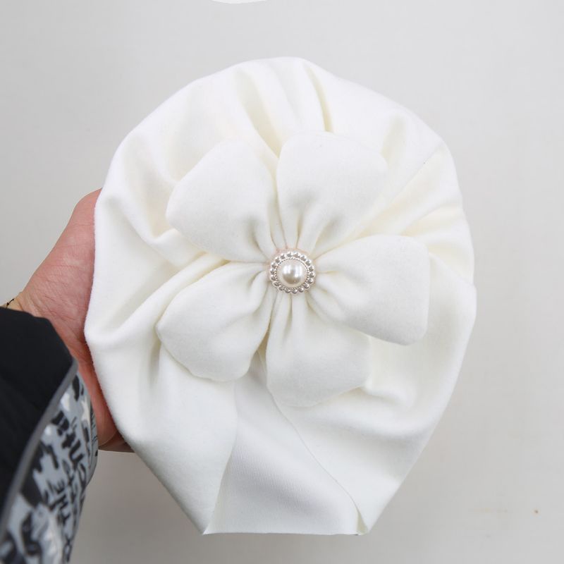 (Pimenova) turban bunga besar mutiara turban bayi turban anak import